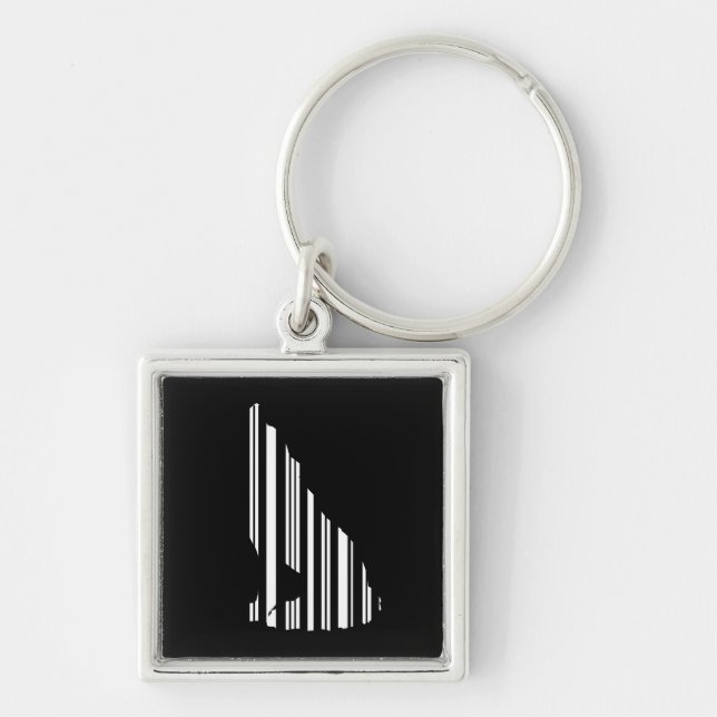 WOLF BAR CODE Howl Barcode Pattern Design Key Ring (Front)