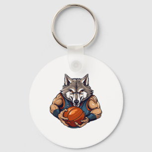 Wolf Basketball Player  Key Ring