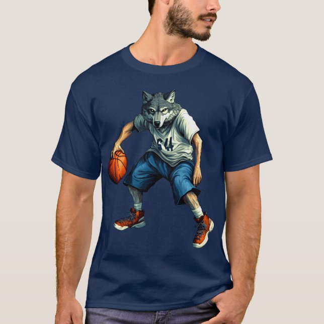 Wolf basketball player T-Shirt (Front)
