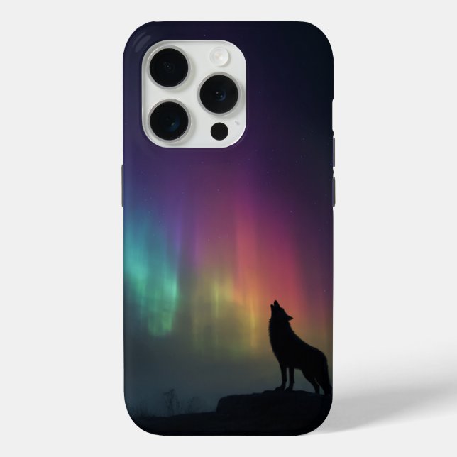 Wolf Beneath the Northern Lights Case-Mate iPhone Case (Back)