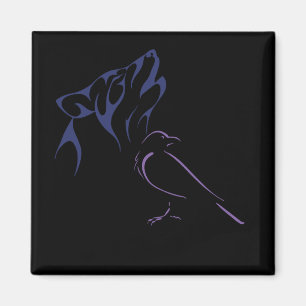 Wolf & Bird Magnet