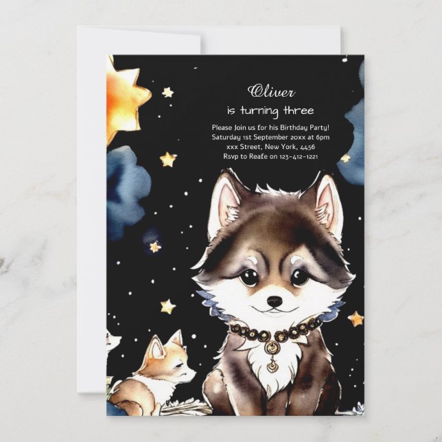 Wolf Birthday Invitation (Front)