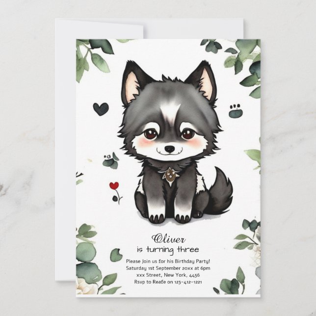 Wolf Birthday Invitation (Front)