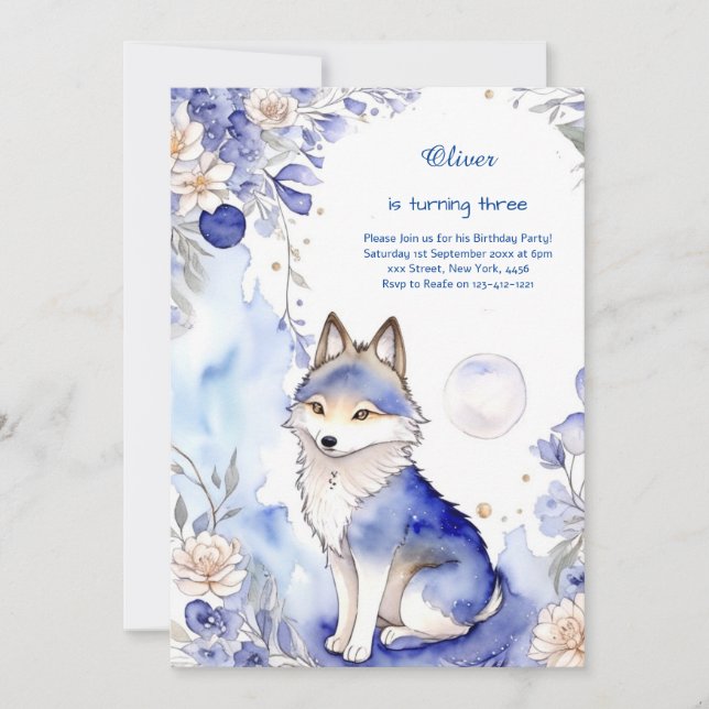 Wolf Birthday Invitation (Front)