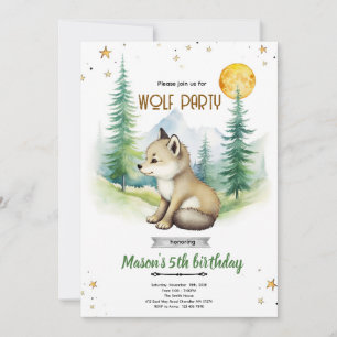 Wolf Birthday party Invitation