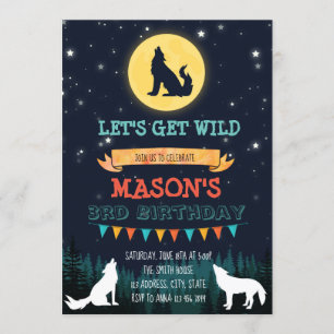 Wolf birthday party invitation