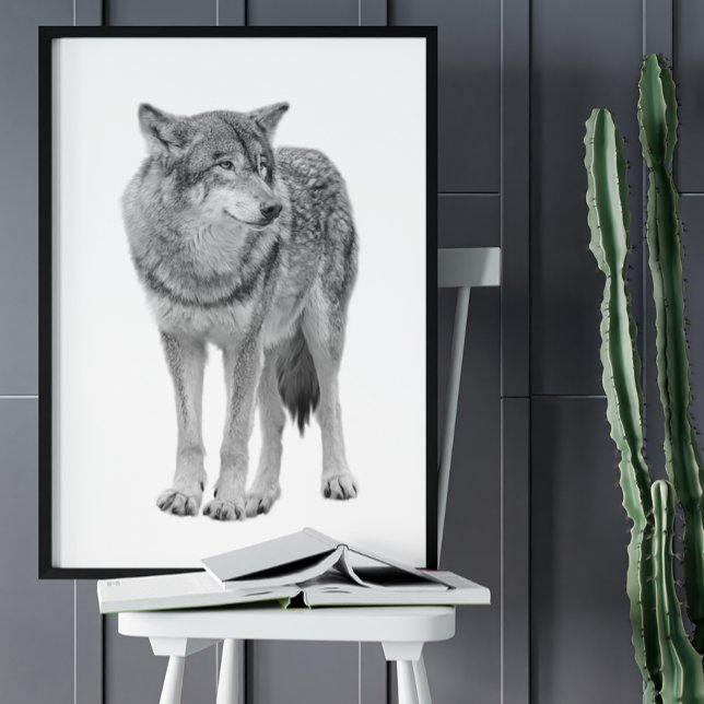 Wolf Black White Cabin Style Modern Poster (Creator Uploaded)