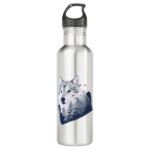 Wolf Blue Forest Grunge 710 Ml Water Bottle