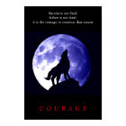 Wolf Blue Night Motivational Courage