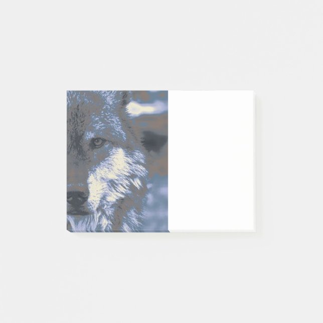 Wolf,blue Post-it Notes (Front)