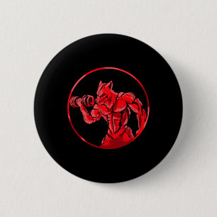 Wolf Bodybuilder Workout For Gym Training Bodybuil 6 Cm Round Badge