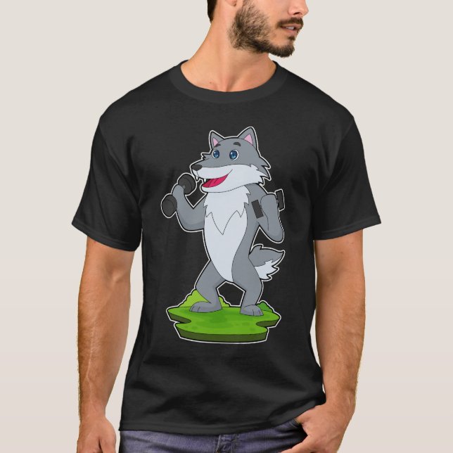 Wolf Bodybuilding Dumbbells T-Shirt (Front)