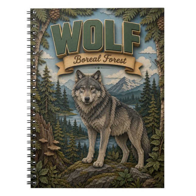 Wolf Boreal Forest POPCUT Notebook (Front)
