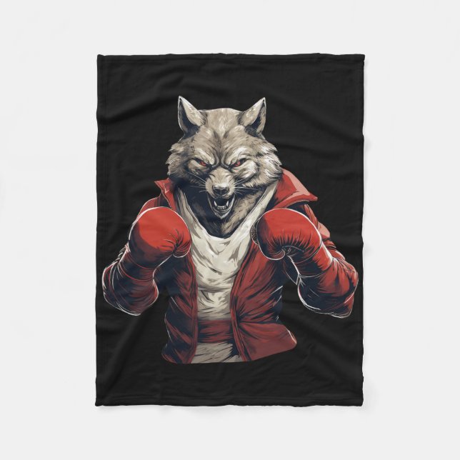 Wolf Boxer Boxing Mixed Martial Arts Kickboxing _1 Fleece Blanket (Front)