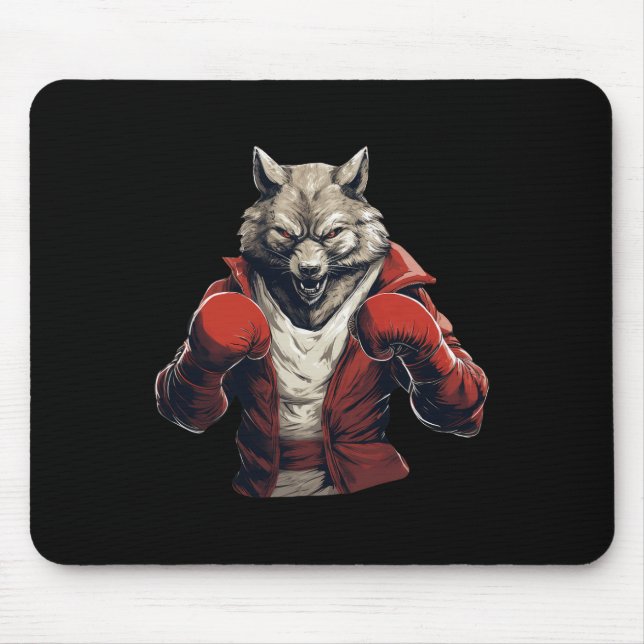 Wolf Boxer Boxing Mixed Martial Arts Kickboxing _1 Mouse Mat (Front)