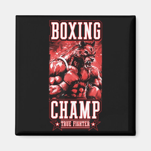 Wolf Boxing Champ _ Boxer Fighter Motivation  Magnet (Front)