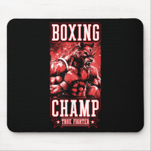 Wolf Boxing Champ _ Boxer Fighter Motivation  Mouse Mat