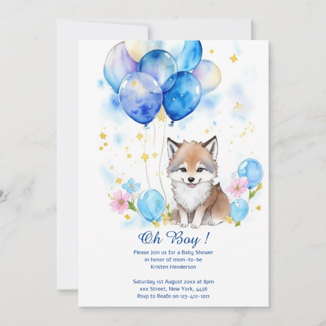 Wolf Boy Baby Shower Invitation (Front)