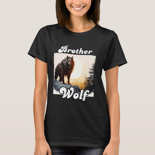 Wolf Brother Matching Tribe Wolves Camping Pack Mo T-Shirt (Front)
