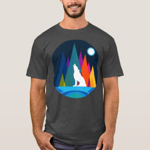 Wolf By a Colourful Mountain T-Shirt