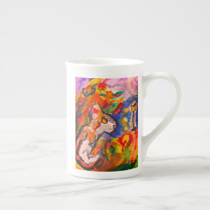 Wolf by night bone china mug