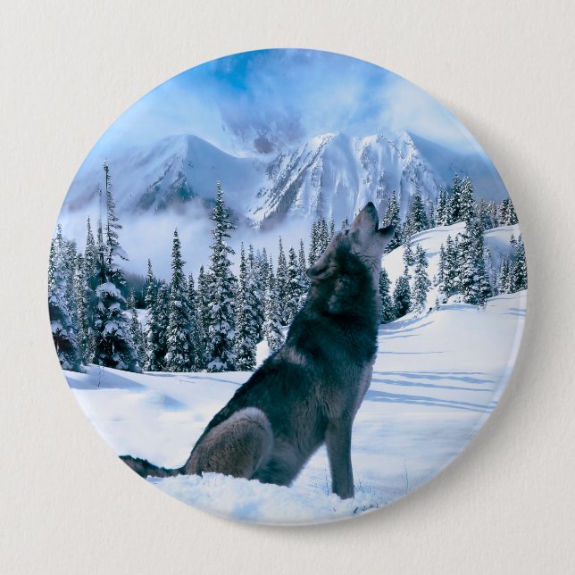 Wolf Call 10 Cm Round Badge (Front)