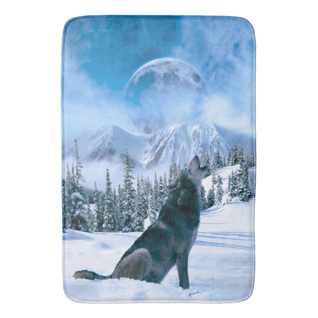 Wolf Call Bath Mat (Front Vertical)
