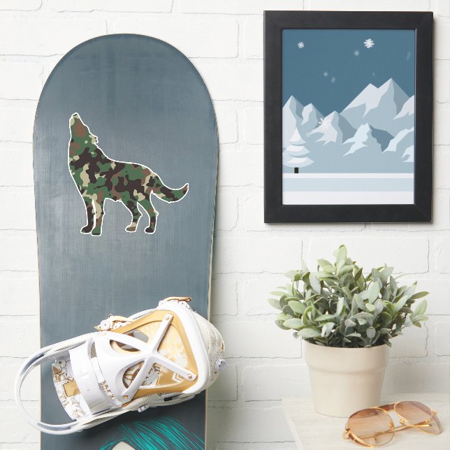 Wolf Camo  Sticker (Snowboard)