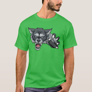 Wolf Cartoon Sports Wolveseam Mascot Holding Hocke T-Shirt