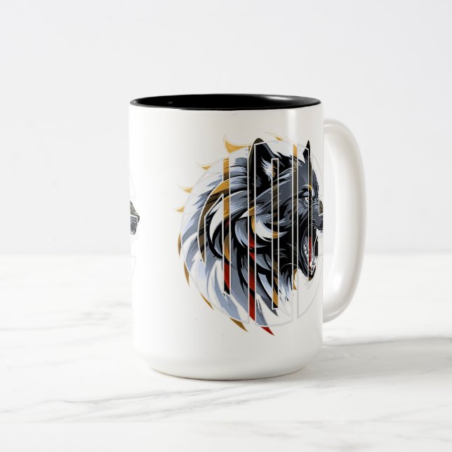 Wolf CBW Two-Tone Coffee Mug (Front Right)