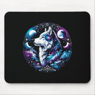 Wolf Celestial Dream Night Howling Moon Funny Wolv Mouse Mat