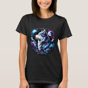 Wolf Celestial Dream Night Howling Moon Funny Wolv T-Shirt