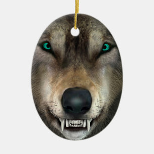 Wolf Ceramic Tree Decoration