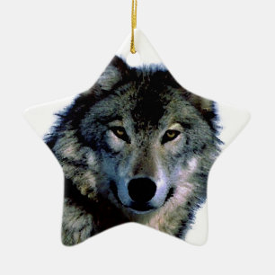Wolf Ceramic Tree Decoration