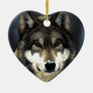 Wolf Ceramic Tree Decoration