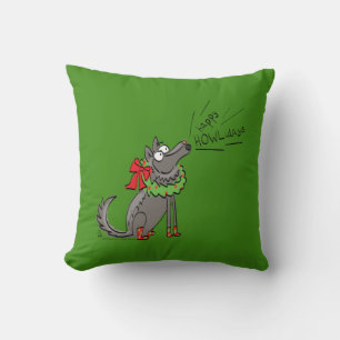 Wolf Christmas Funny Cute Kids Cushion