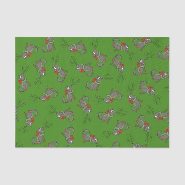 Wolf Christmas Funny Cute Kids Tissue Paper (Front)