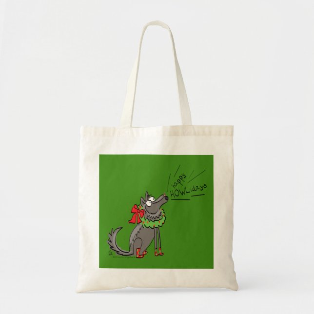 Wolf Christmas Funny Cute Kids Tote Bag (Front)