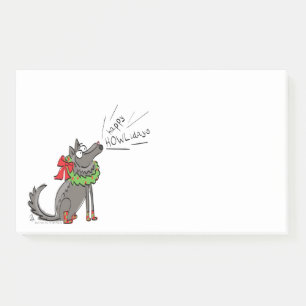 Wolf Christmas Happy Howlidays Funny Post-it Notes