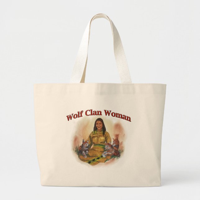 Wolf Clan Woman Large Tote Bag (Front)