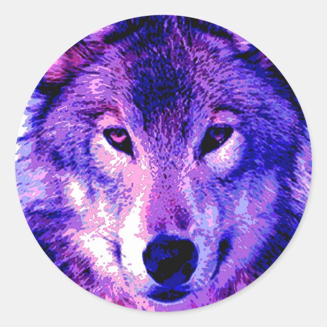 Wolf Classic Round Sticker (Front)