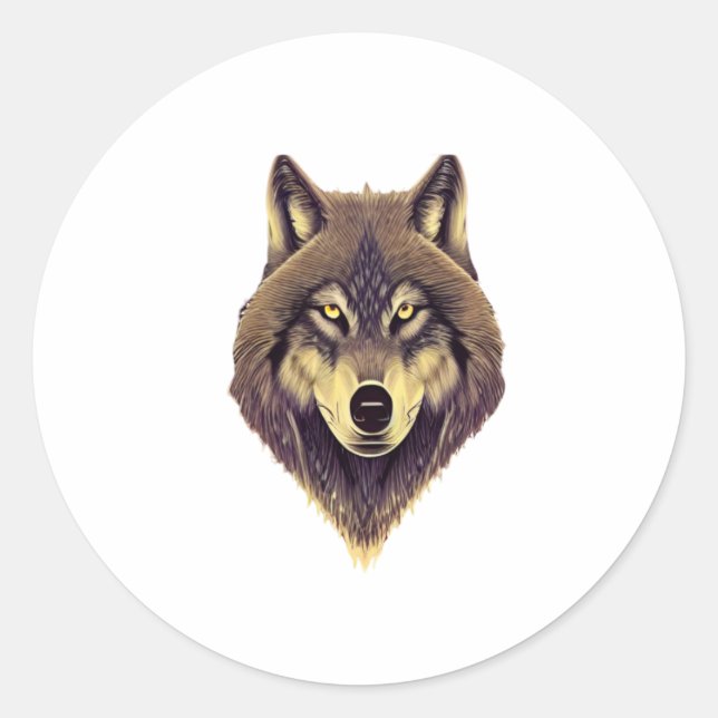 Wolf Classic Round Sticker (Front)