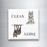 Wolf Clean Dirty Dishwasher Magnet<br><div class="desc">This design was created though digital art. It may be personalised in the area provide or customising by choosing the click to customise further option and changing the name, initials or words. You may also change the text colour and style or delete the text for an image only design. Contact...</div>