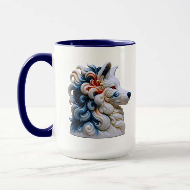 Wolf Coffee Art Mug (Left)