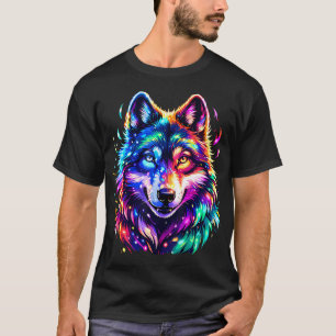Wolf Colourful Art Wolves Animal T-Shirt