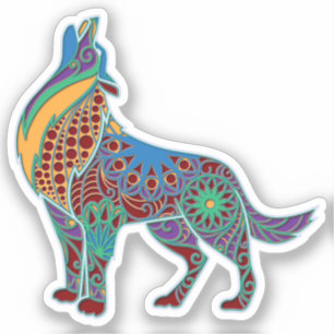 Wolf Colourful Mandala Animal