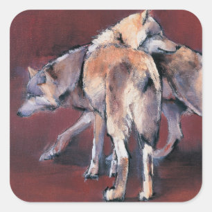 Wolf Composition 2001 Square Sticker