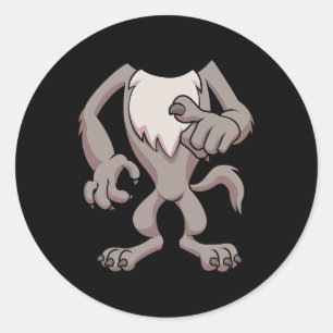 Wolf Costume For Halloween Werewolf Animal Cosplay Classic Round Sticker