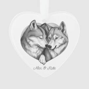 Wolf Couple Ornament