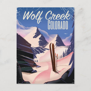 Wolf Creek Colorado Ski poster Postcard